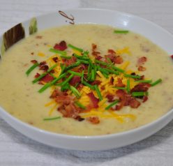 Slow Cooker or Crock Pot Loaded Baked Potato Soup Recipe.