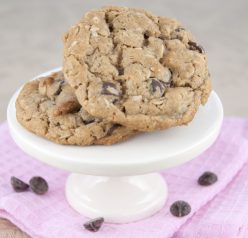 Peanut Butter Chocolate Chip Oatmeal Cookies Recipe made with whole wheat flour