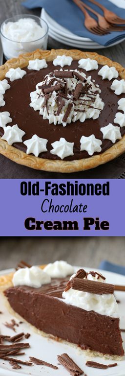 Homemade chocolate pie is the kind of dessert that dreams are made of. It's got homemade chocolate pudding from scratch, perfectly fluffy whipped cream, and it is easier to make than you might think!