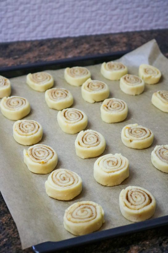 Cinnamon Roll Cookies ready to go into the oven