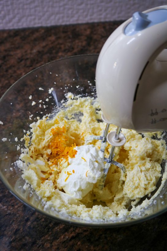 Mixing the ingredients for the Cinnamon Roll Cookies recipe